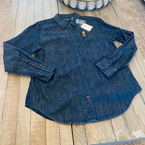 NWT Lauren by Ralph Lauren Denim/Plaid Shirt